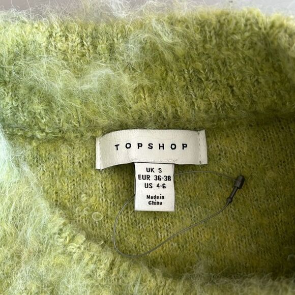 NWOT Topshop ASOS knitted fluffy sweater in green Size S - Picture 5 of 10